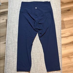 Lululemon Align Cropped Leggings Buttery Soft‎ Nulu Navy Blue sz8
